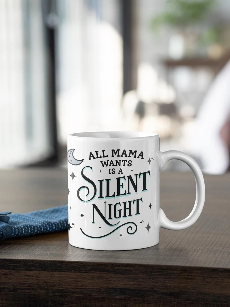 Funny Christmas Mug, Mama Wants a Silent Night, Secret Santa Gift, Christmas Coffee Cup, Hot Choc... | Etsy (US)
