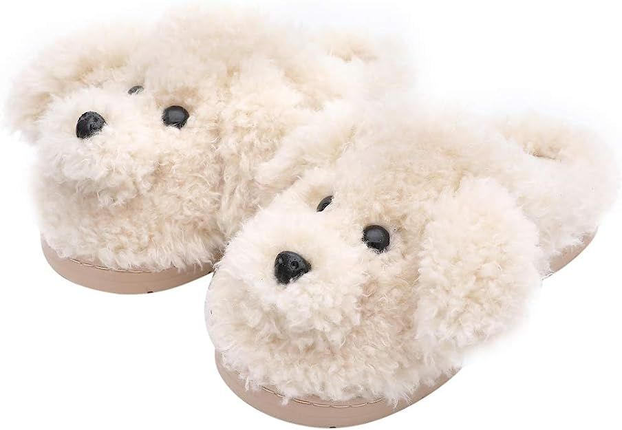 Amazon.com | Women's Cute Animal Slippers Warm Memory Foam winter Slippers Soft Fleece Plush Hous... | Amazon (US)