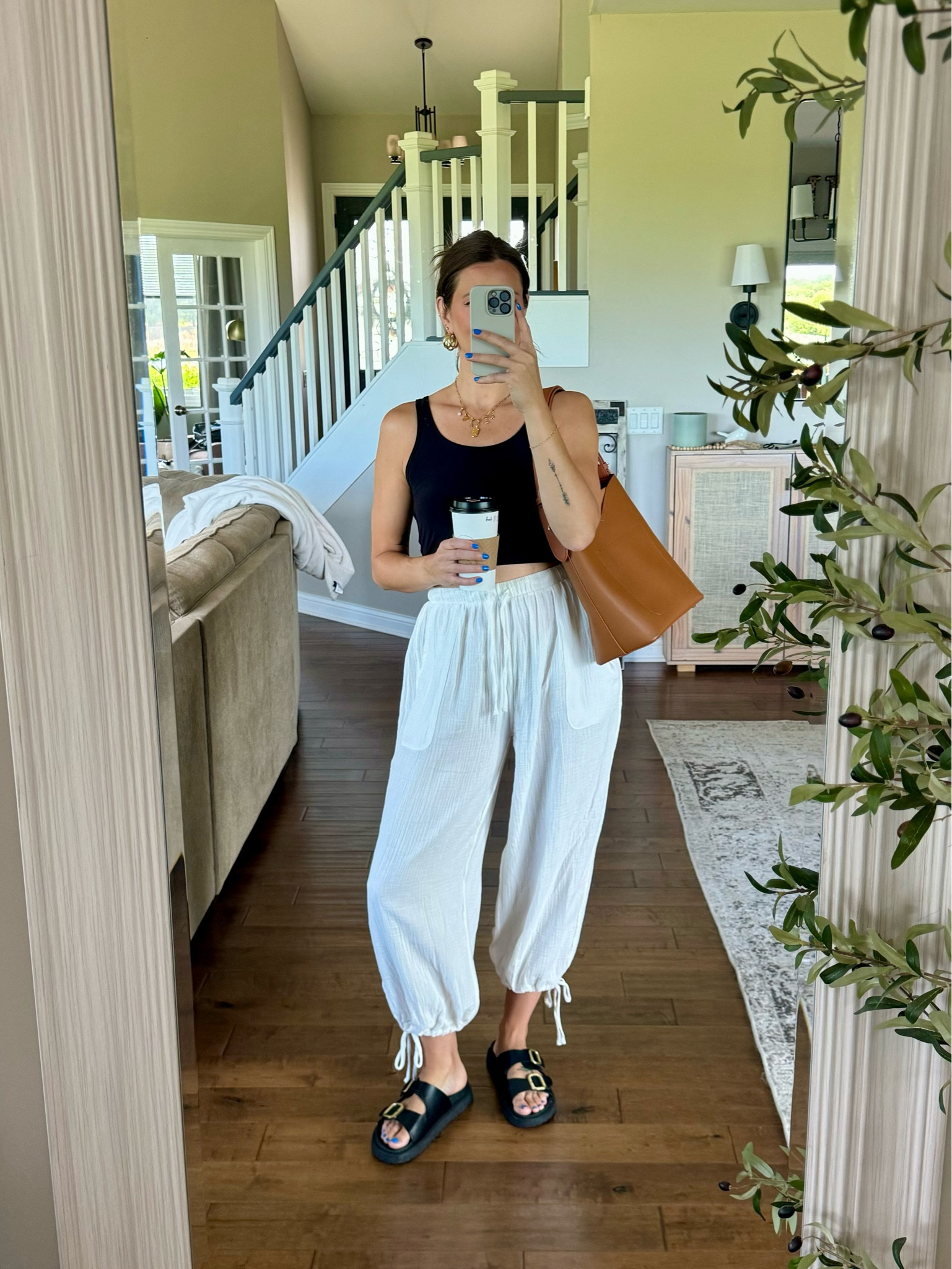 Coffee run outfit
Pants wearing a small
Tank wearing a medium

#LTKSaleAlert #LTKSummerSales #LTKFindsUnder50