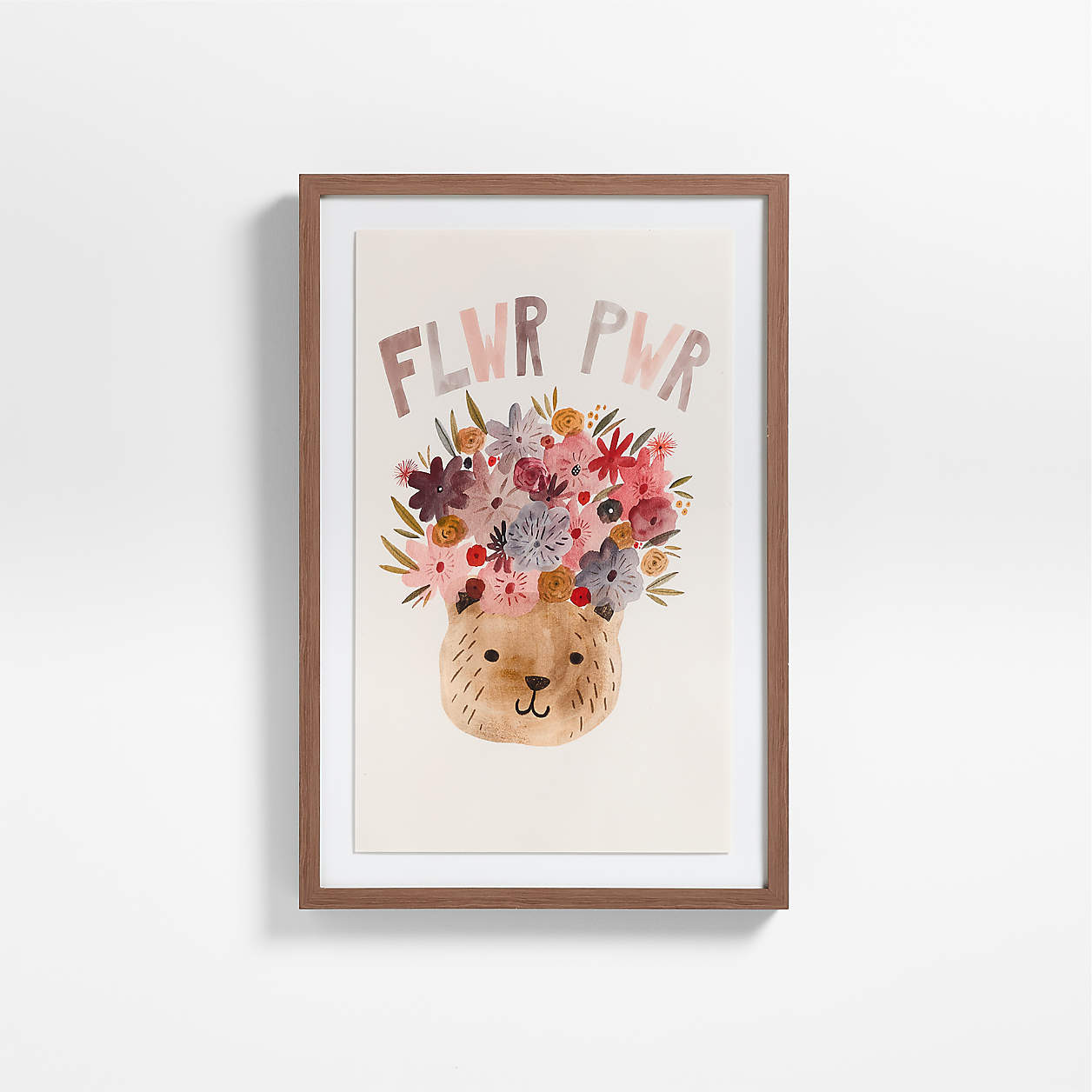 Flower Power Large Framed Wall Art Print | Crate & Kids | Crate & Barrel