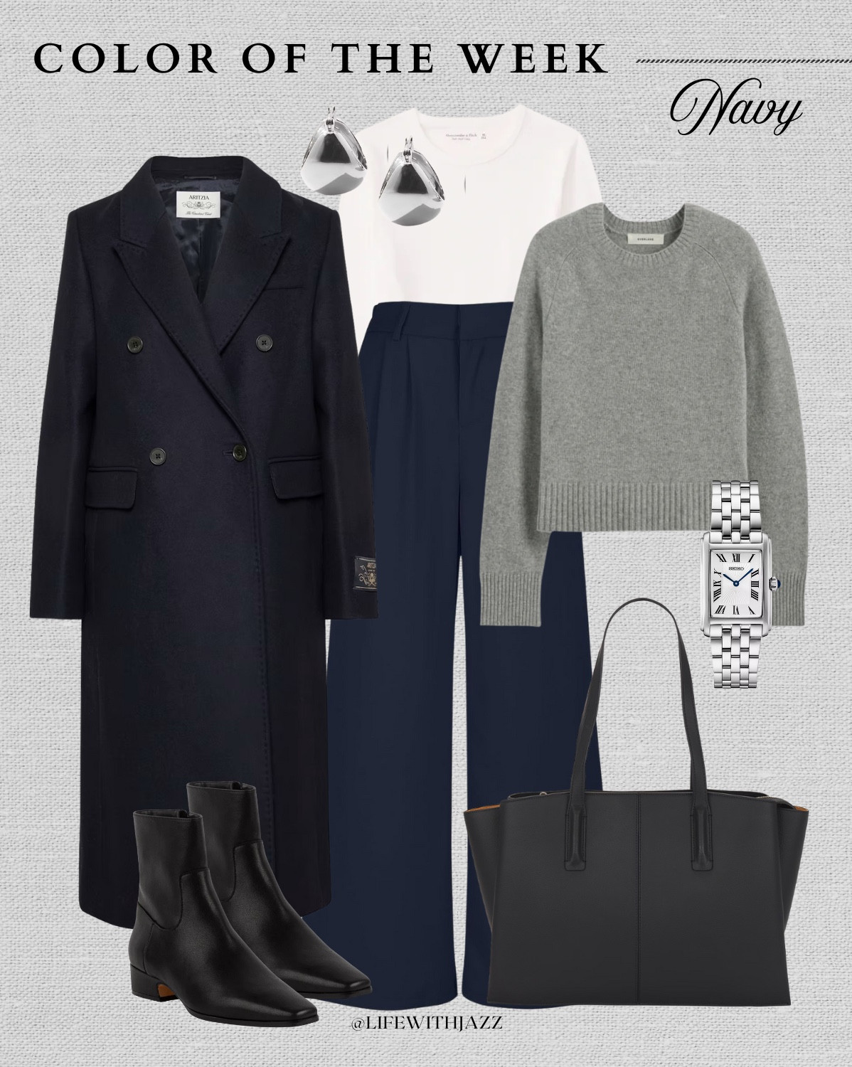 styling navy for the week! casual / elevated / dressy outfits / booties / sneakers / jeans / aritzia lodge pants

#LTKootd