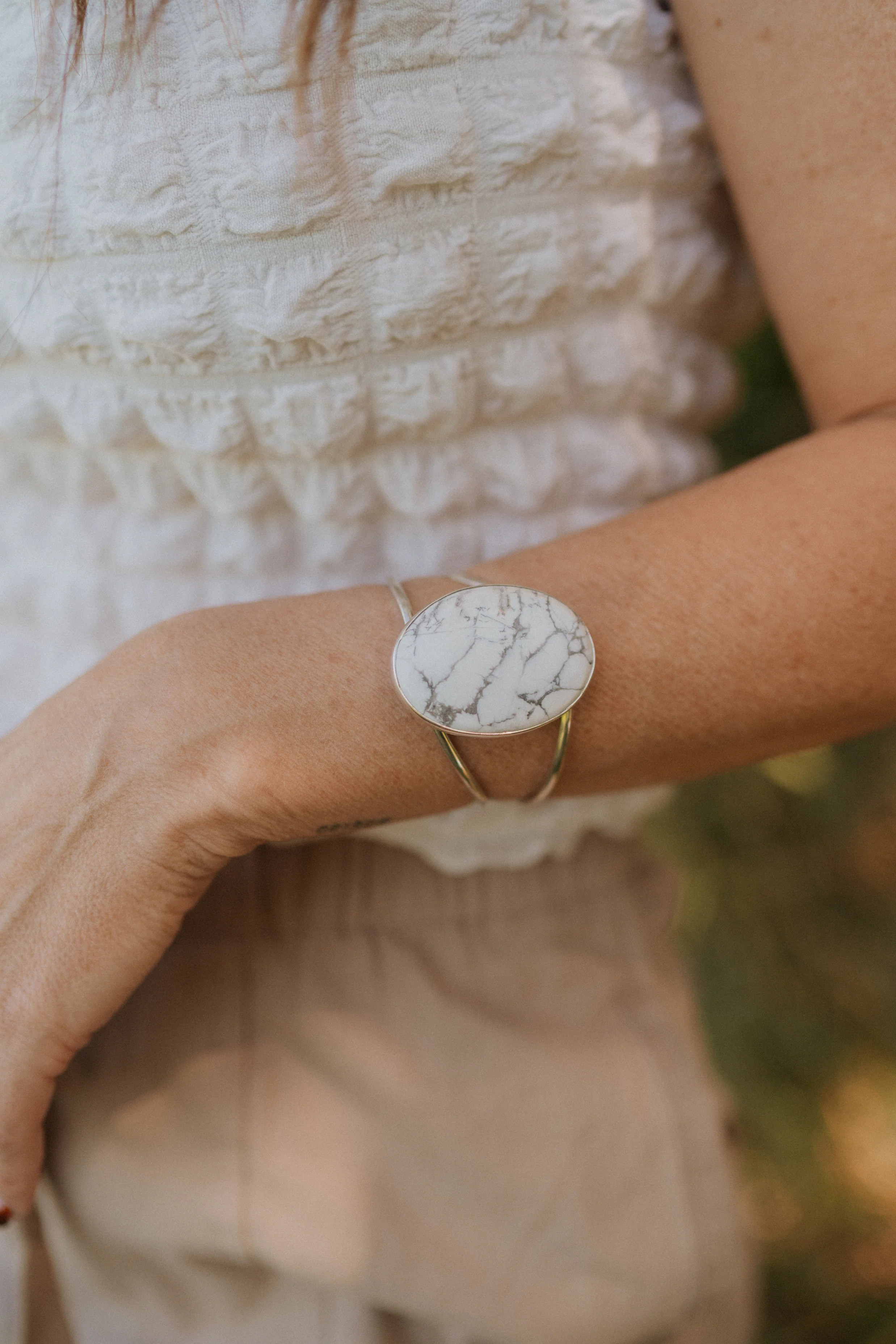Brenton Cuff | Howlite | Goldie Lew Jewelry