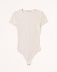 Women's Short-Sleeve Cotton Seamless Fabric Crew Bodysuit | Women's Tops | Abercrombie.com | Abercrombie & Fitch (US)