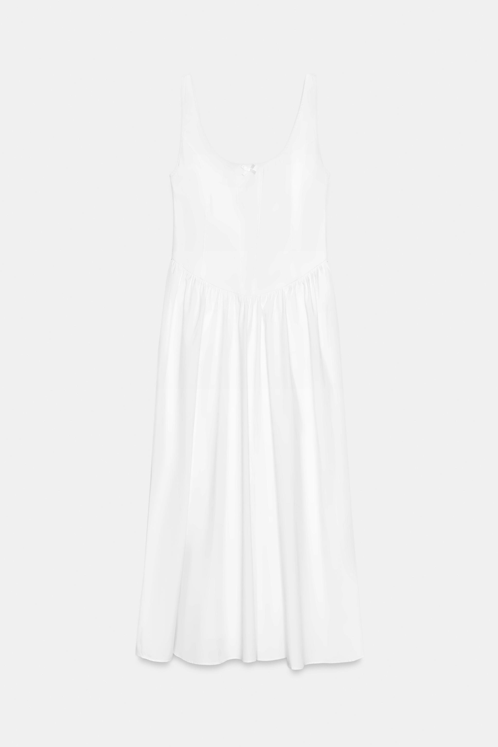 CORSETRY-INSPIRED POPLIN MIDI DRESS | Zara UK