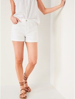 Mid-Rise White Jean Shorts for Women -- 3-inch inseam | Old Navy (US)