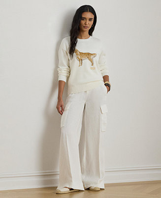 Lauren Ralph Lauren Women's High-Rise Wide-Leg Cargo Pants - Macy's | Macy's