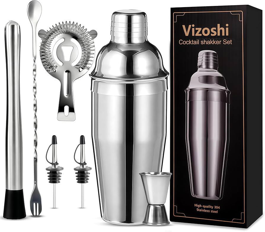 Cocktail Shaker Set Bartender Kit,Professional Bar Set, Martini Shaker, Jigger, Strainer, Mixer S... | Amazon (US)