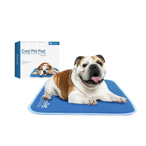 The Green Pet Shop Cool Pet Pad - Medium, Blue - Self-Cooling, Pressure Activated Mat for Dogs & Cats from 21-45 lbs - Non-Toxic Gel, No Water Needed | Amazon (US)