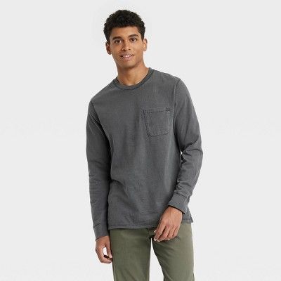 Men's Standard Fit Crewneck Long Sleeve T-Shirt - Goodfellow & Co™ | Target