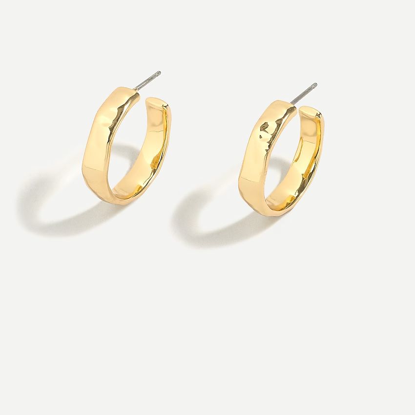 Hammered texture hoop earrings | J.Crew US