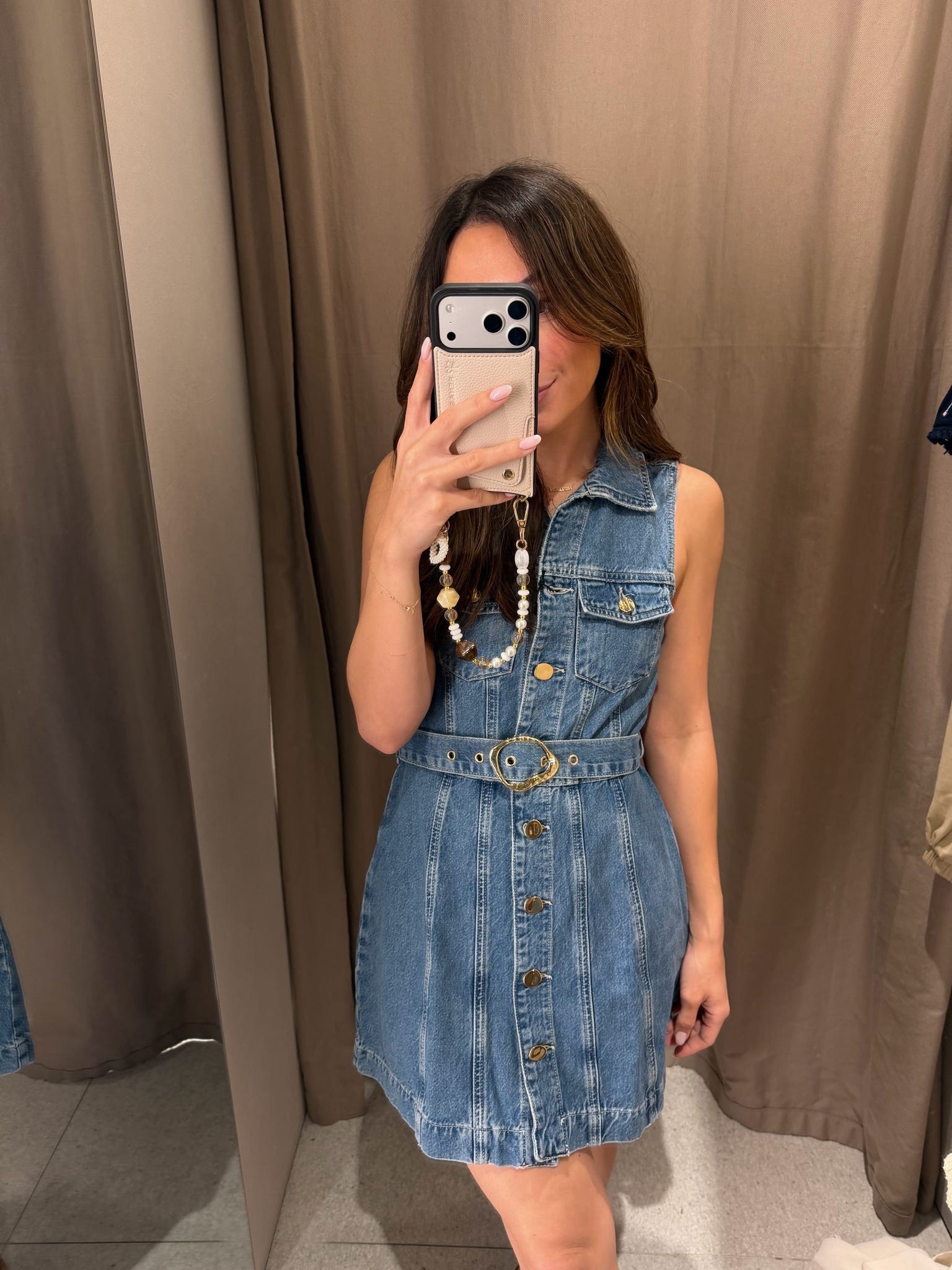 This Zara denim dress has the cutest gold detailing!

#LTKootd #LTKPetite