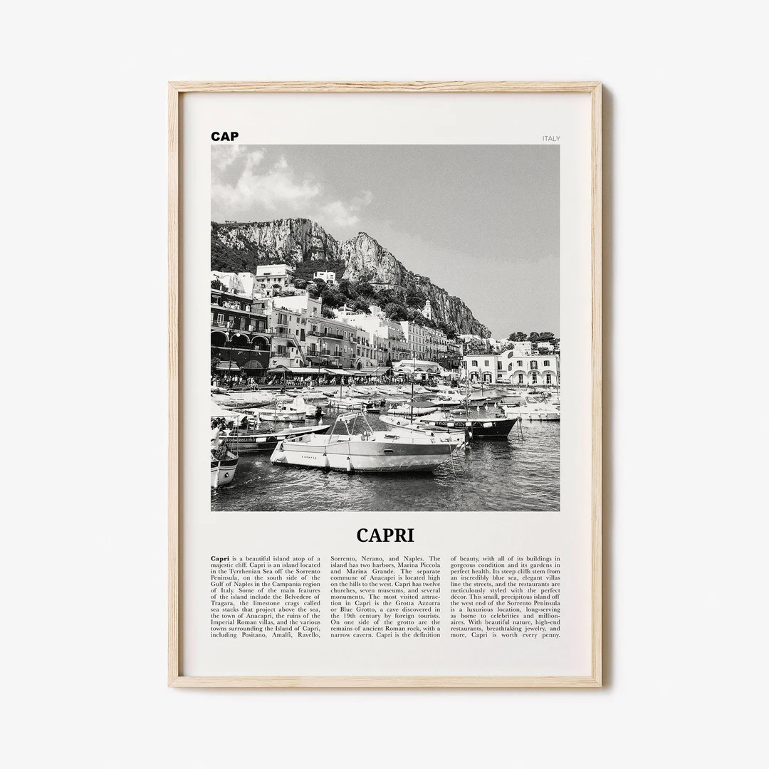 Capri Print Black and White, Capri Wall Art, Capri Poster, Capri Photo, Capri Wall Decor, Italy, ... | Etsy (US)