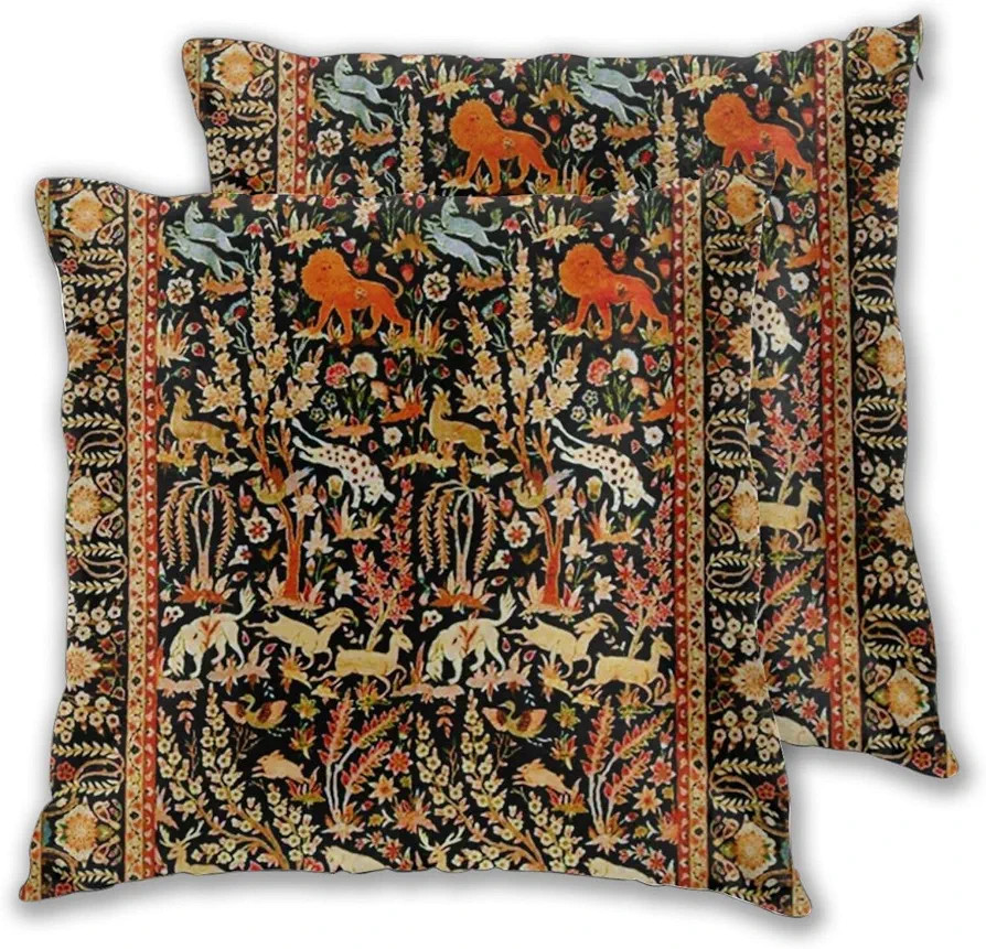 Vintage Vintage Animal Original Period Print Throw Pillow 2pc Pillowcase 18"X18" Soft Velvet Upho... | Amazon (US)