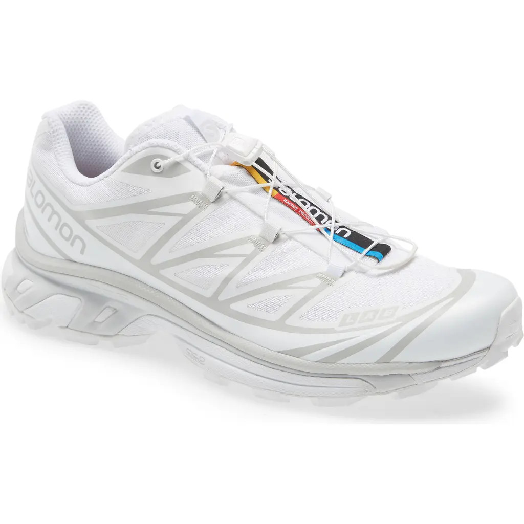 Salomon Gender Inclusive XT-6 Sneaker in White/White/Lunar Rock at Nordstrom, Size 12 Women's | Nordstrom