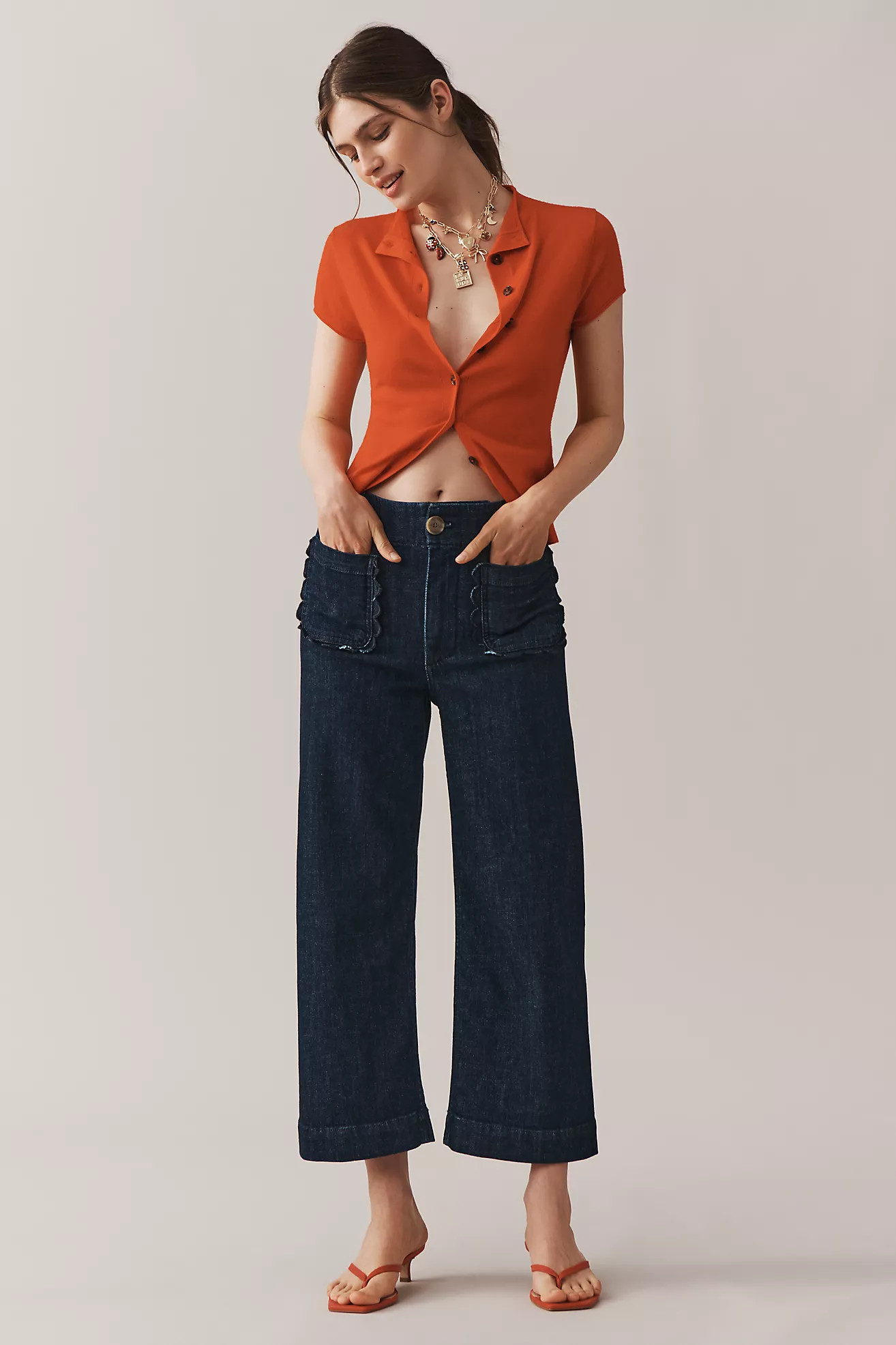 The Colette Crop Wide-Leg Jeans by Maeve | Anthropologie (US)