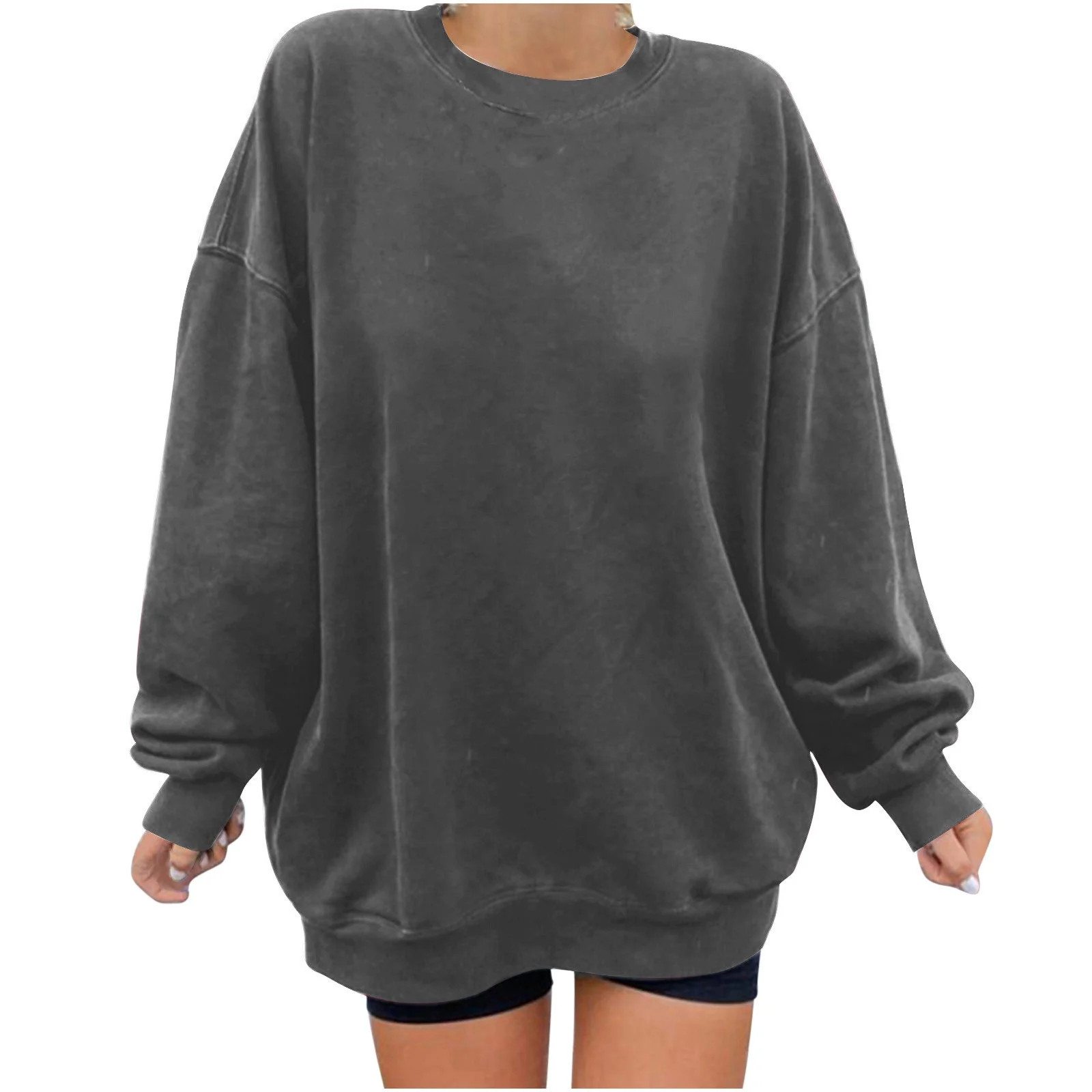 Zpanxa Sweatshirt for Women Fashion Casual Long Sleeve Round Neck Ladies Sweatshirt Tops Blouse D... | Walmart (US)