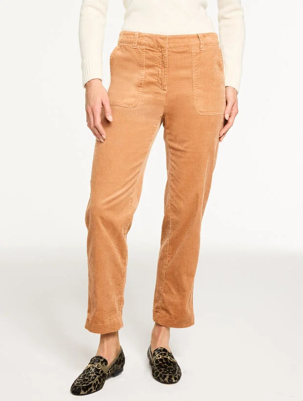 Tapered Ankle Stretch Corduroy Pants | Talbots