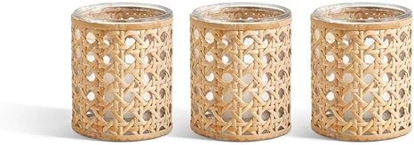 Amazon.com: Two's Company Lumingnon Set of 3 Cane Webbing Candleholders/Vases : Home & Kitchen | Amazon (US)