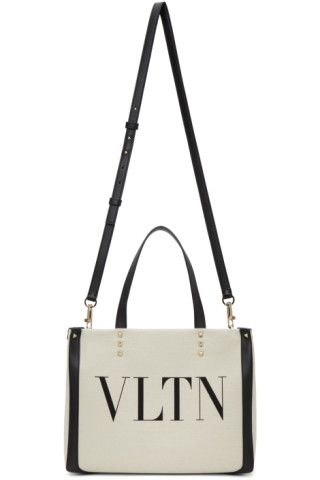 Valentino - Off-White Valentino Garavani 'VLTN' Mini Tote Bag | SSENSE