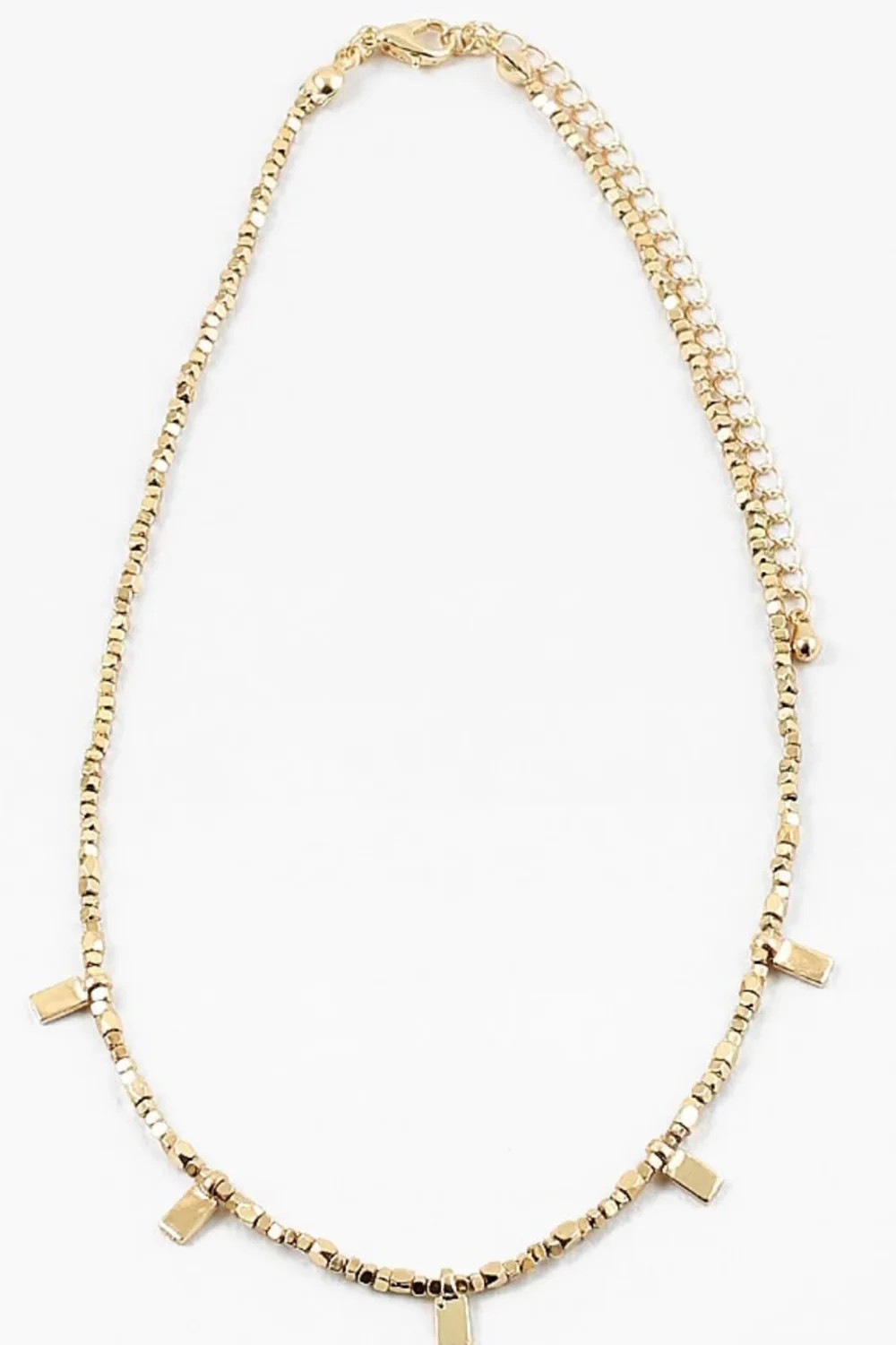 Tiny Beaded Rectangle Necklace by Erin McDermott | Vestique