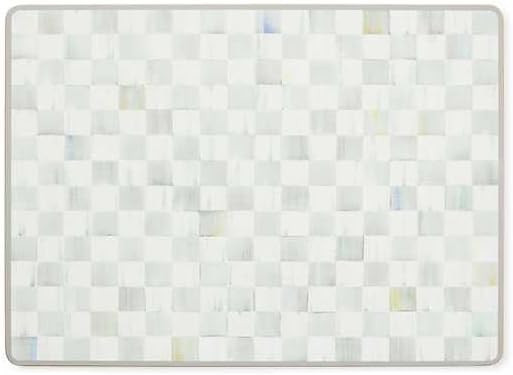 MACKENZIE-CHILDS Set of 4 Cork-Back Placemats, Hard-Finish Table Mats, Gray-and-White Sterling Ch... | Amazon (US)