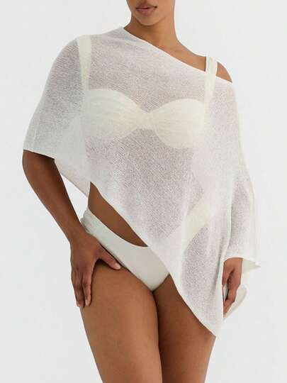 Womens Sheer Poncho Shrug Bolero Lightweight Summer Shrug Pullover Sweater Beach Party Wear | SHEIN
