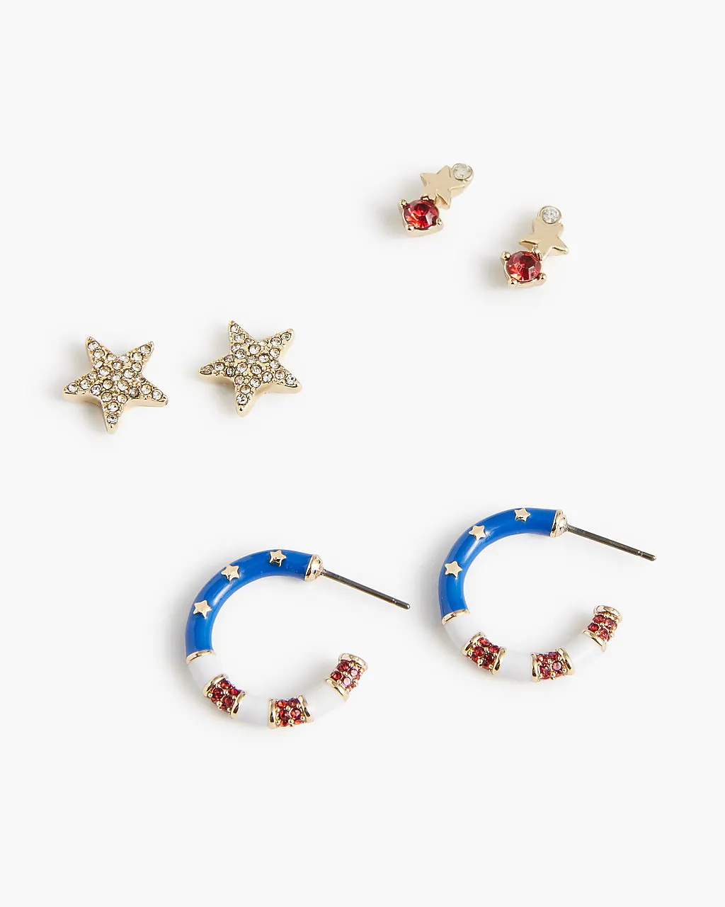 Patriotic stud earrings set | J.Crew Factory