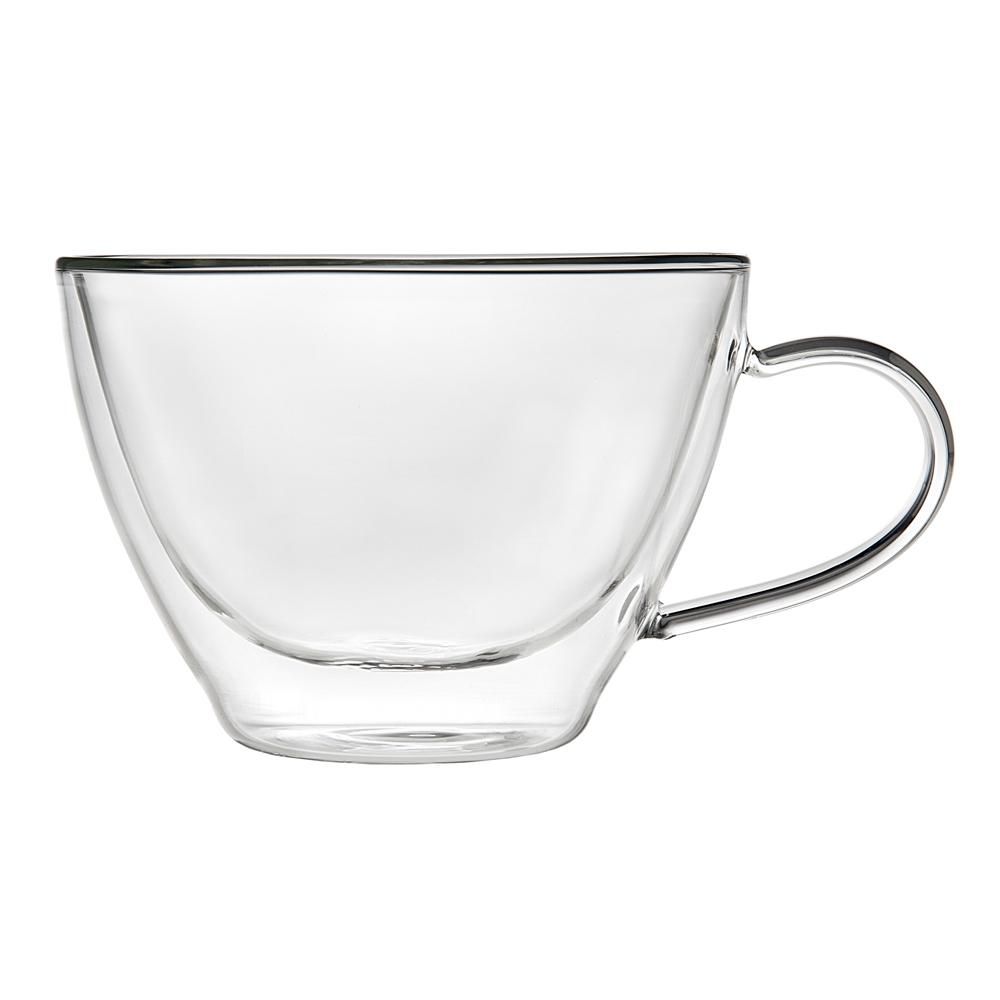 Godinger 11 oz. Doublewall Cappuccino Glass Coffee Mug, clear glass | The Home Depot