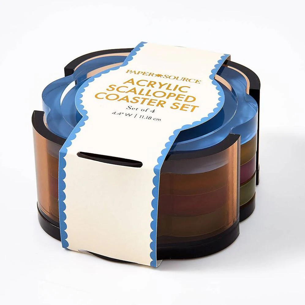 Acrylic Scalloped Coaster Set | Paper Source