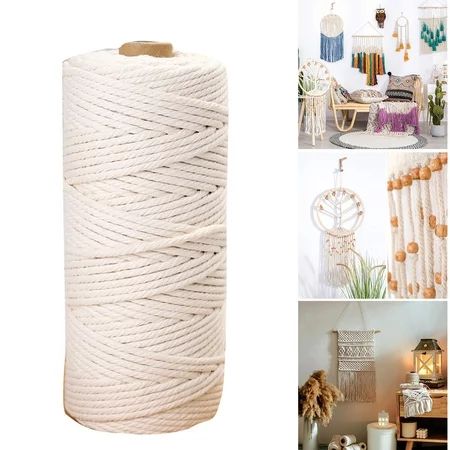 5mm Macrame Cotton Cord for Wall Hanging Dream Catcher Rope Craft String DIY Handmade Home Decorativ | Walmart (US)