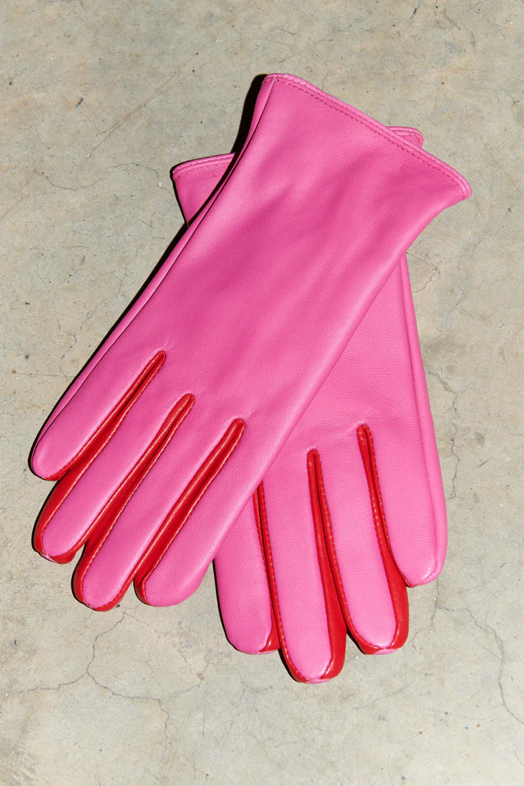 Magenta And Red Leather Gloves | Never Fully Dressed US