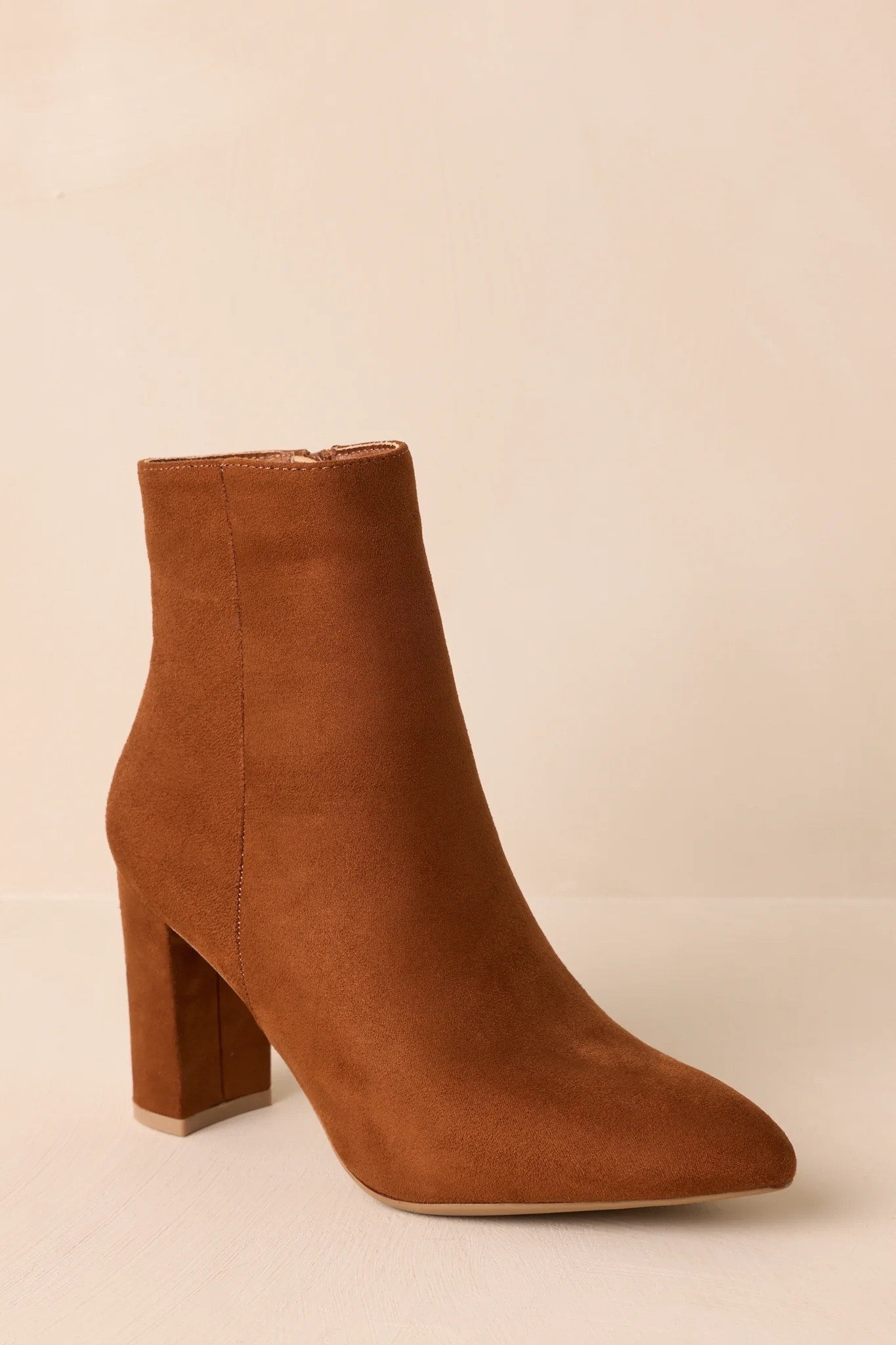 A rich cinnamon-brown boot that brings effortless polish to autumn wardrobes. 🤎 The FROM HERE ON Faux Suede Block Heel Ankle Boots feature a soft suede-inspired finish and versatile block heel, making them an easy choice for both everyday outfits and elevated seasonal looks. Under $60.

Ideas

* Pair with a floral midi dress for a romantic autumn look
* Style with straight-leg jeans and an ivory knit
* Wear with a pleated midi skirt and tucked-in sweater
* Pair with tailored trousers and a blazer
* Add a camel coat and structured handbag for classic city dressing

Keywords

* cinnamon brown ankle boots
* brown faux suede ankle boots
* faux suede block heel boots
* brown block heel boots
* suede ankle boots
* block heel ankle boots
* women’s ankle boots
* brown suede boots
* cinnamon brown boots
* autumn boots
* fall boots
* fall fashion

#LTKootd #LTKgrwm #LTKWorkwear