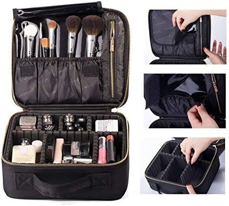 ROWNYEON Travel Makeup Bag Makeup Organizer Case Makeup Train Case Makeup Artist Bag Portable Cos... | Amazon (US)