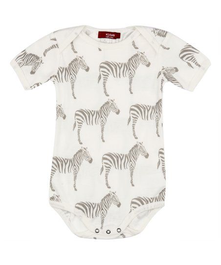 Gray Zebra Organic Cotton Bodysuit - Infant | Zulily