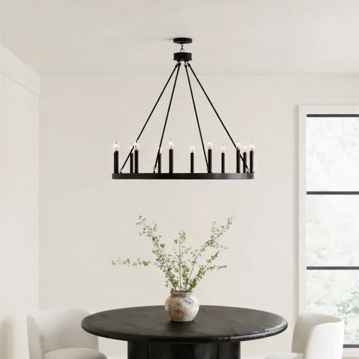 Madalyn 12 - Light Candle Style Wagon Wheel Chandelier | Wayfair North America