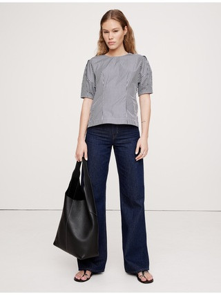 Puff-Sleeve Poplin Top | Banana Republic (US)