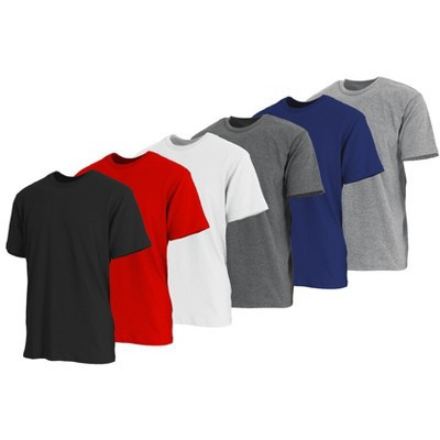 Blue Ice GBH Men's 6-Pack Short Sleeve Modern Fit Cotton Blend Crew Neck Classic Tee - Red, Medium | Target