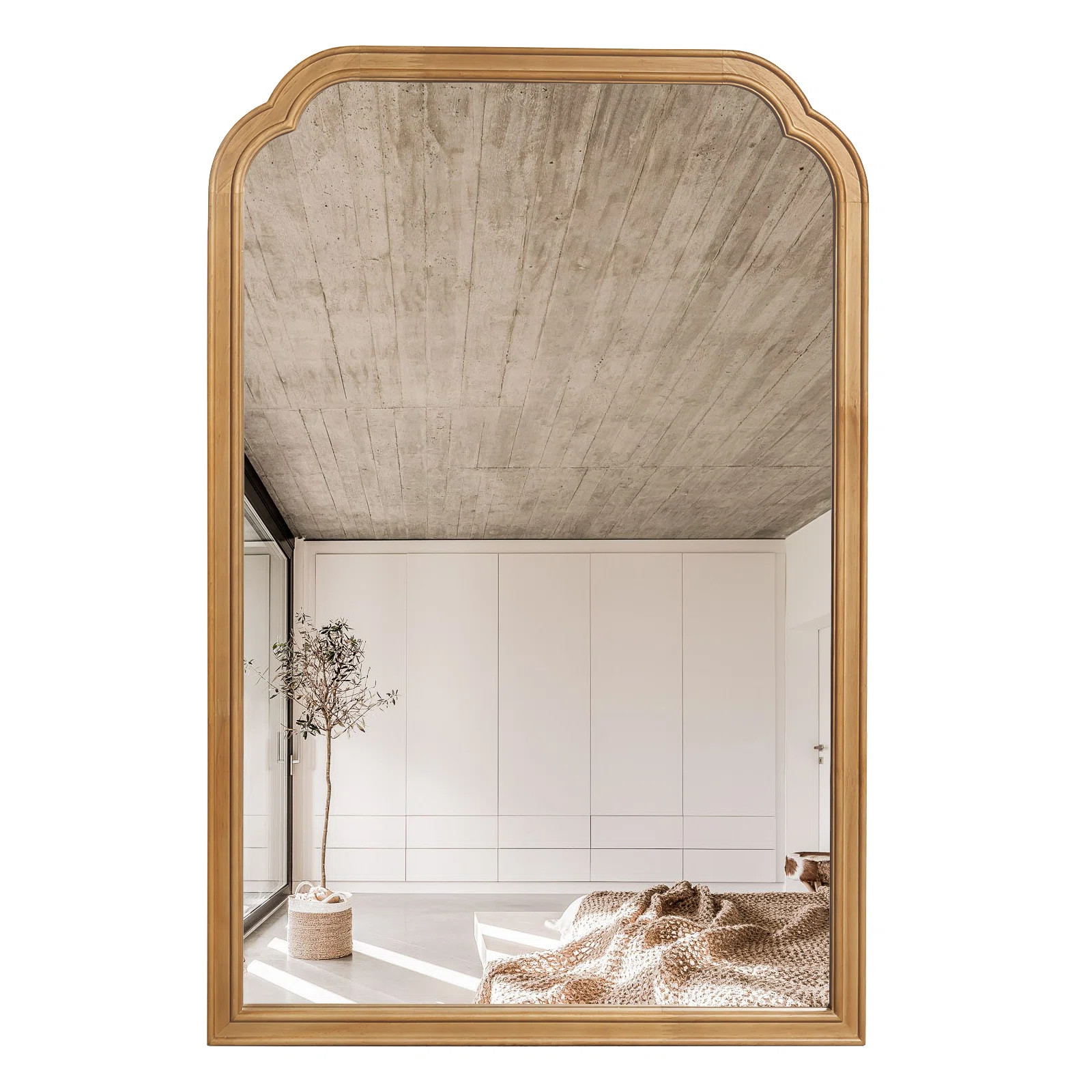 Ancalin Wood Accent Wall Mirror for Bathroom Bedroom Decorative Mirror | Wayfair North America