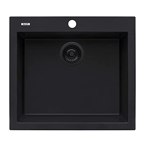 Ruvati 22 x 20 inch Drop-in Topmount Granite Composite Single Bowl Kitchen Sink epiGranite - Midn... | Amazon (US)