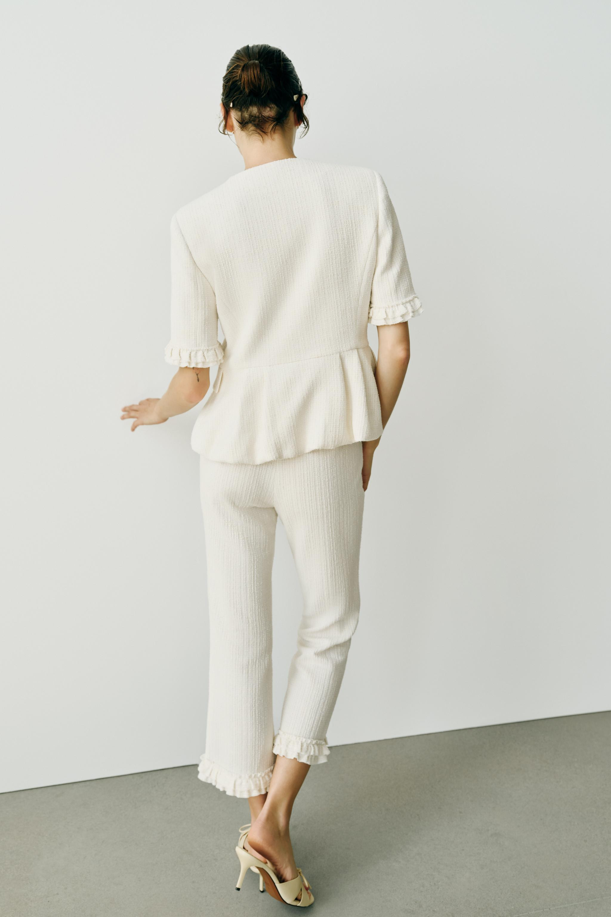 MINI FLARE TROUSERS WITH RUFFLES | Zara UK