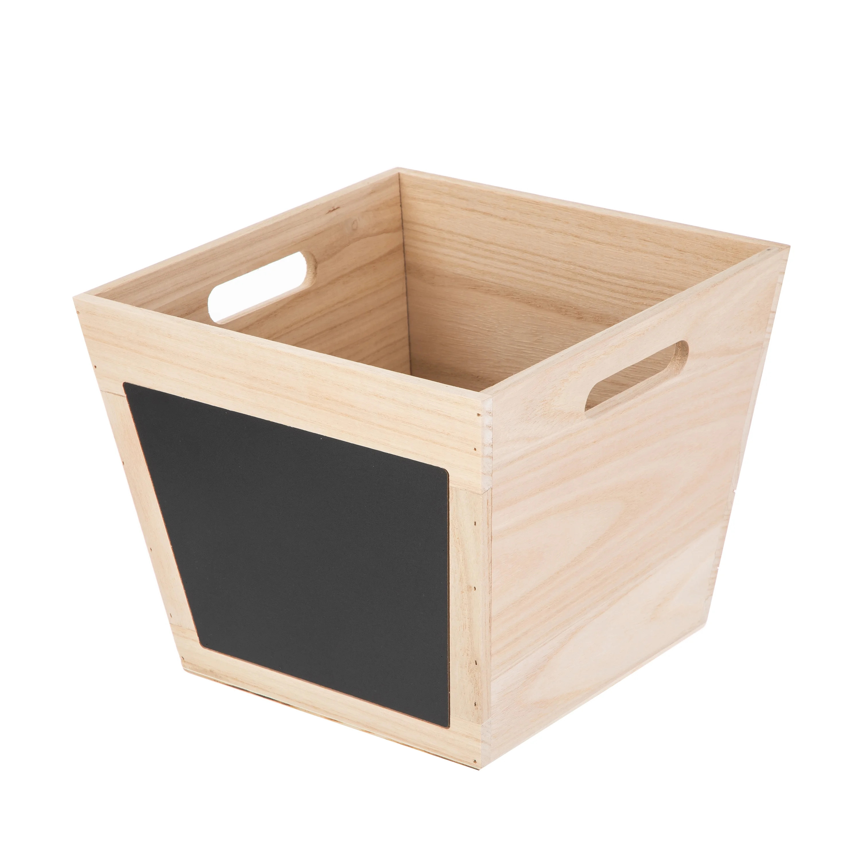 Your Zone Kids Natural Wood Storage Bin with Chalkboard Label and Cutout Handles, 11 in x 11 in x... | Walmart (US)