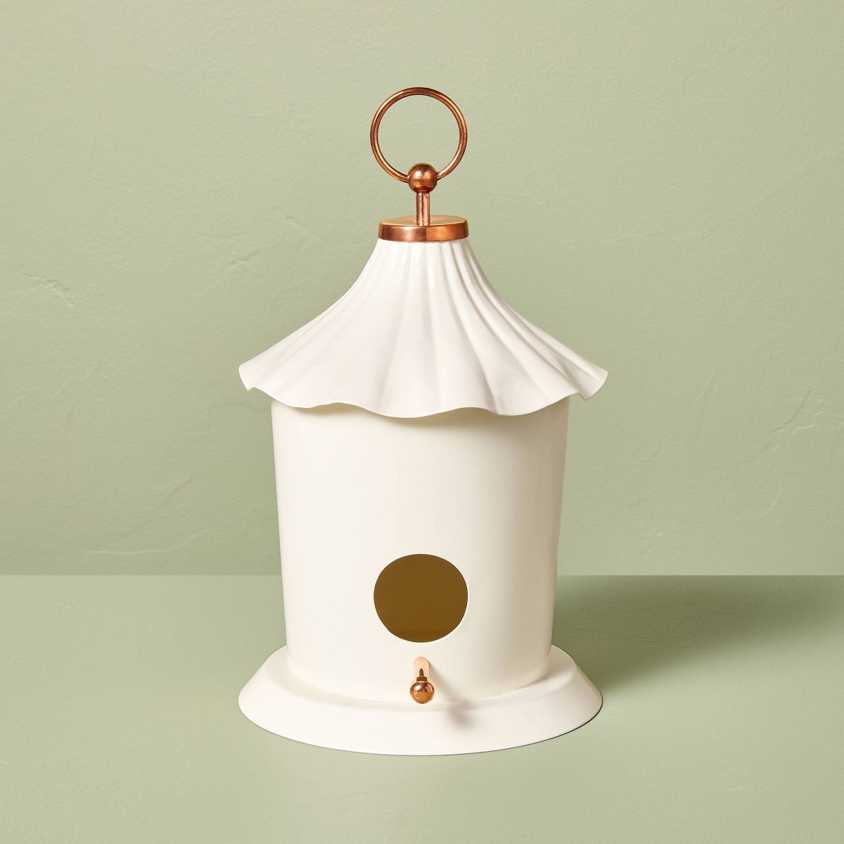 8" Round Metal Birdhouse Cream/Copper - Hearth & Hand™ with Magnolia | Target