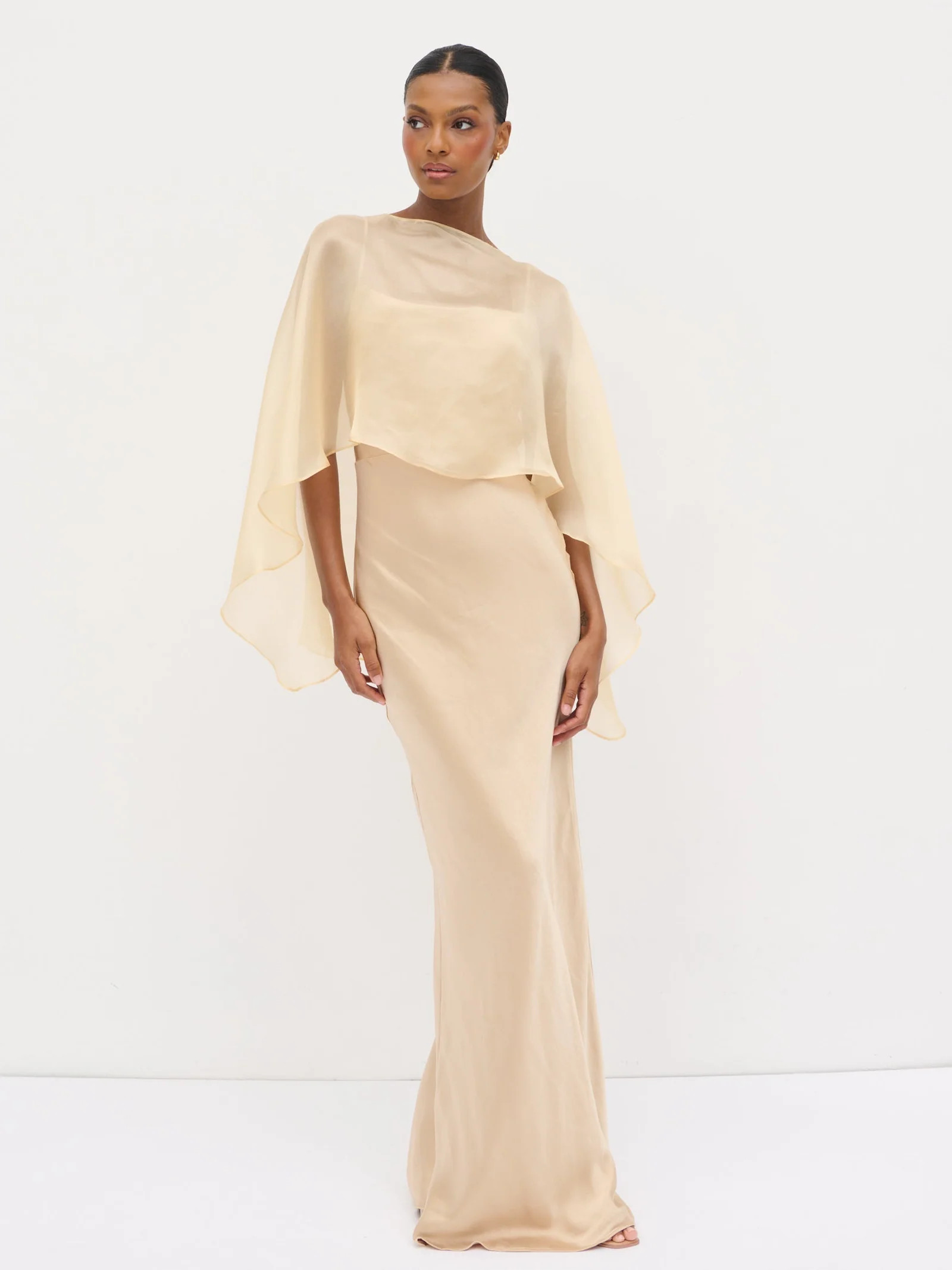 Alaia Organza Cape - Bronze | Pretty Lavish (UK)