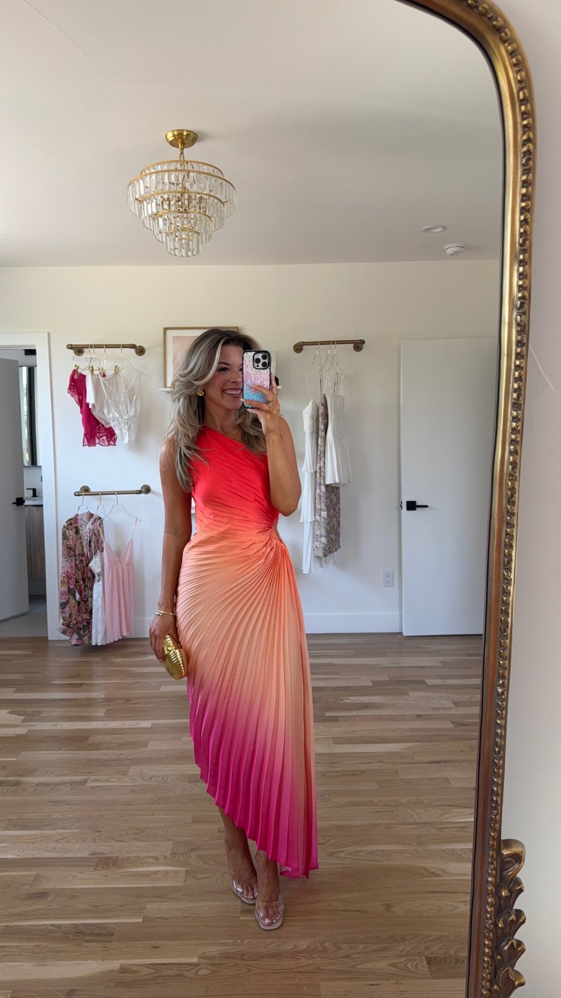 Sunset ombré pleated one shoulder wedding guest dress special occasion dress summer event dress 

Confete code: Emerson
Electric picks code: Emerson20

Wearing a small/2

#LTKParties #LTKWedding #LTKSeasonal