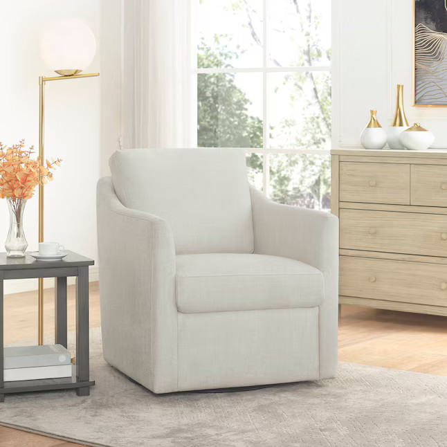 allen + roth Hoatley Modern Natural Swivel Accent Chair | Lowe's