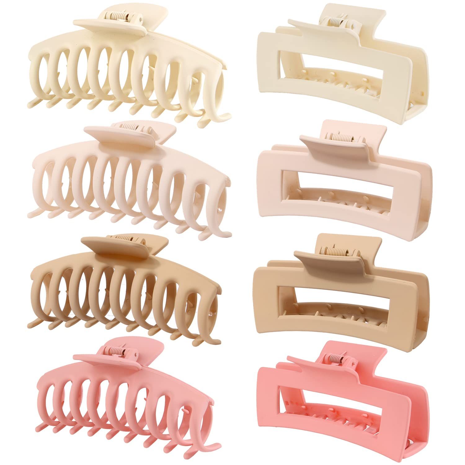 Large Hair Clips,Claw Clips, 8 Pack 4.3" Hair Clips for Women & Girls,2 Styles 4 Colors Strong Ho... | Amazon (US)