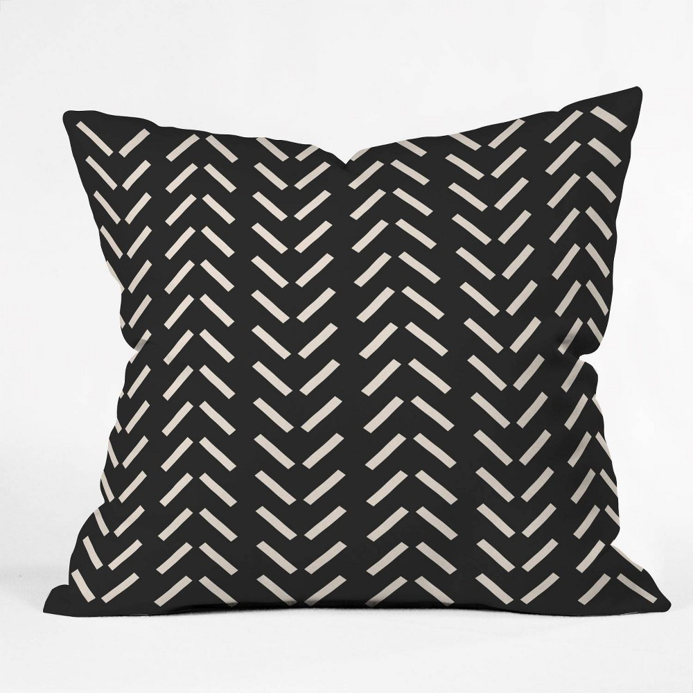 16""x16"" Nick Quintero Herringbone Throw Pillow Black/White - Deny Designs | Target