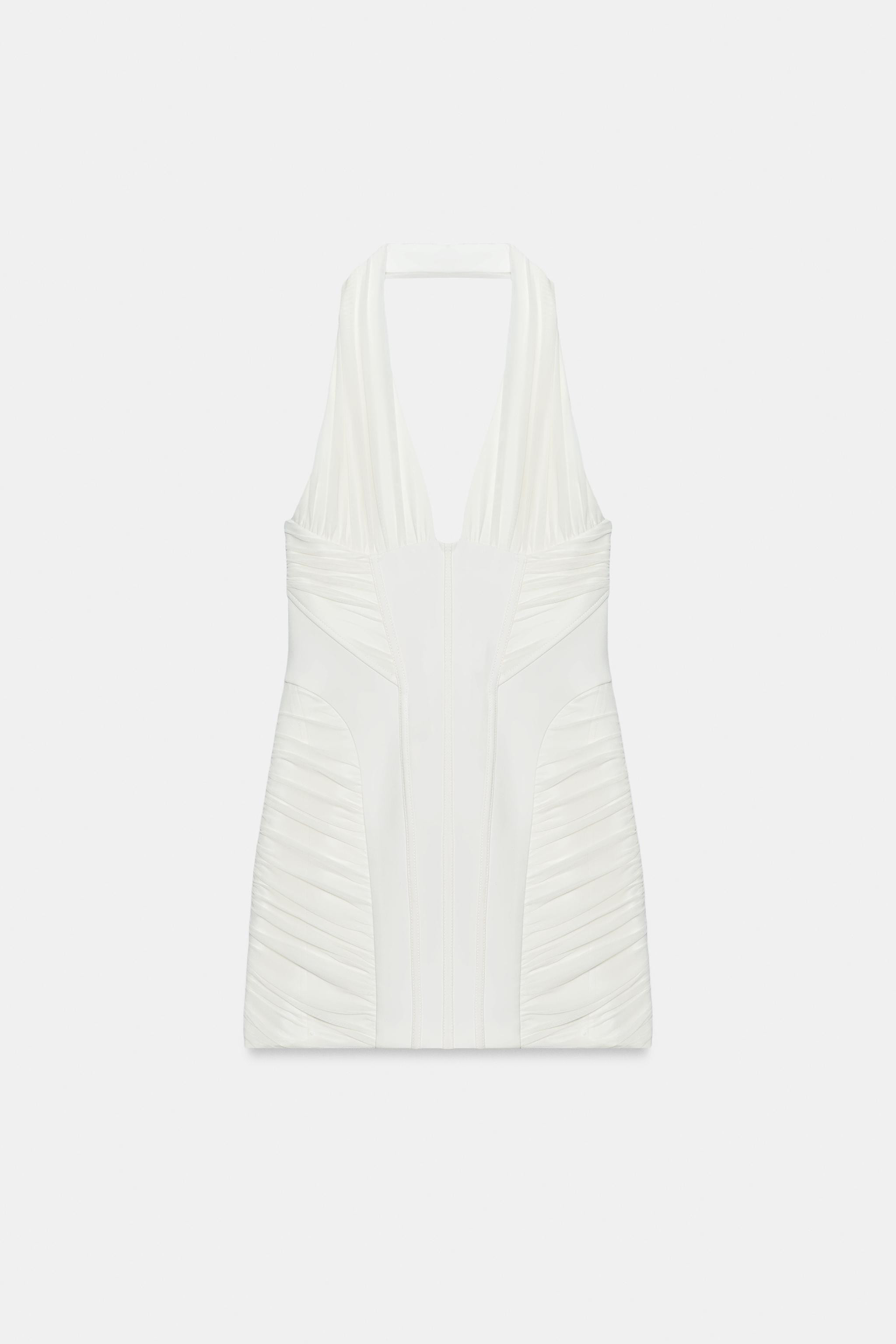 COMBINATION TULLE HALTER MINI DRESS | Zara US