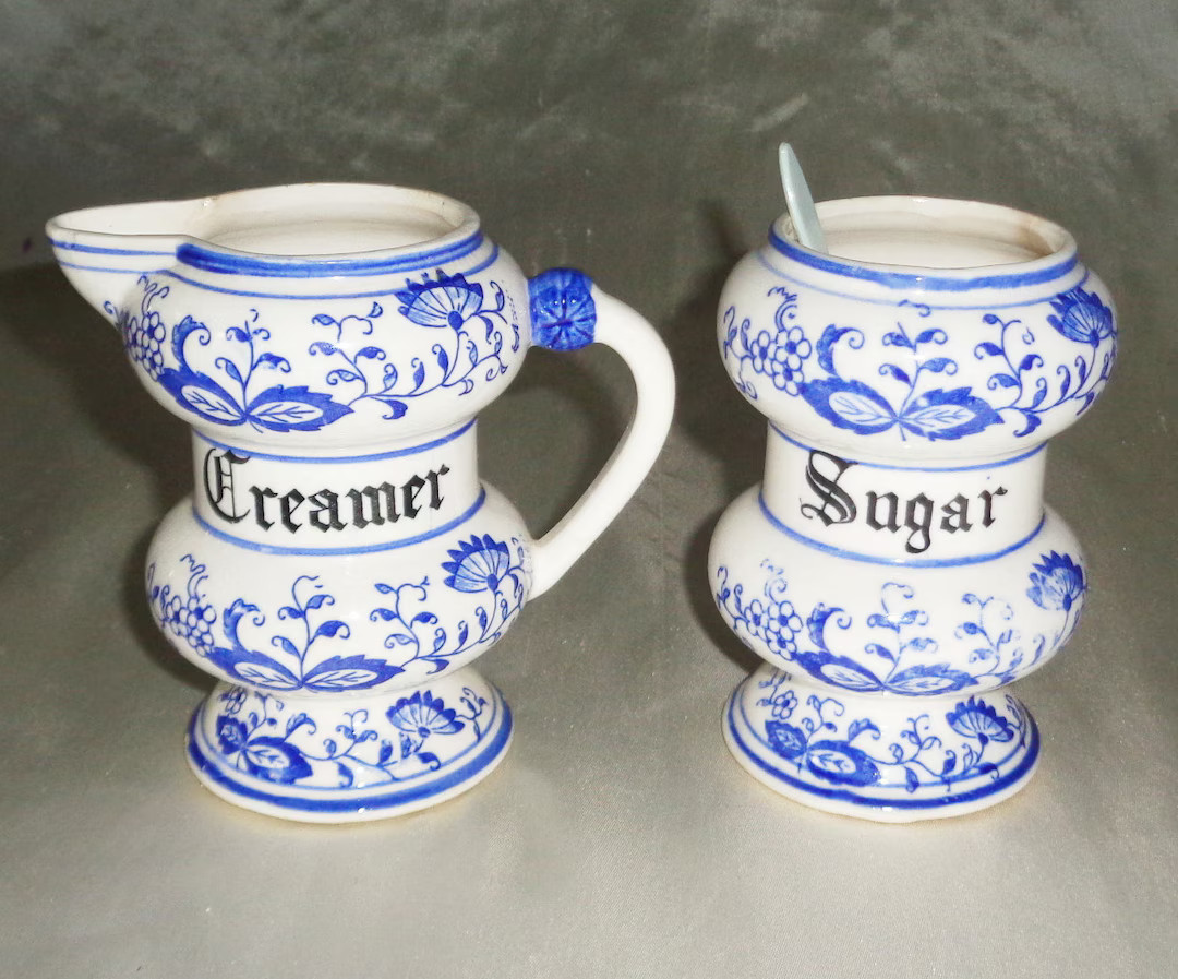Vintage Arnart BLUE ONION Japan Creamer & Sugar Set - Etsy | Etsy (US)