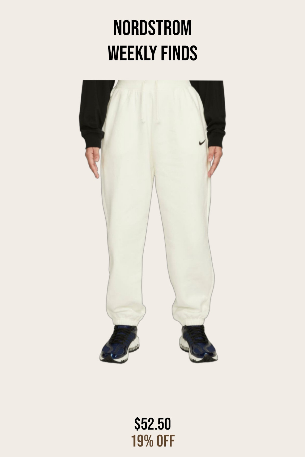 Nike White/ cream fleece joggers 

#LTKstyletip #LTKsalealert